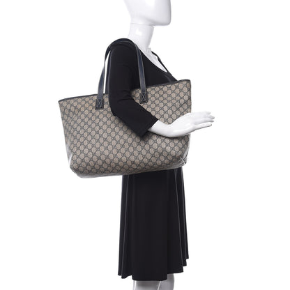 Gucci GG Supreme Monogram Large Zippered Shopping Tote Brown 2 of 17
