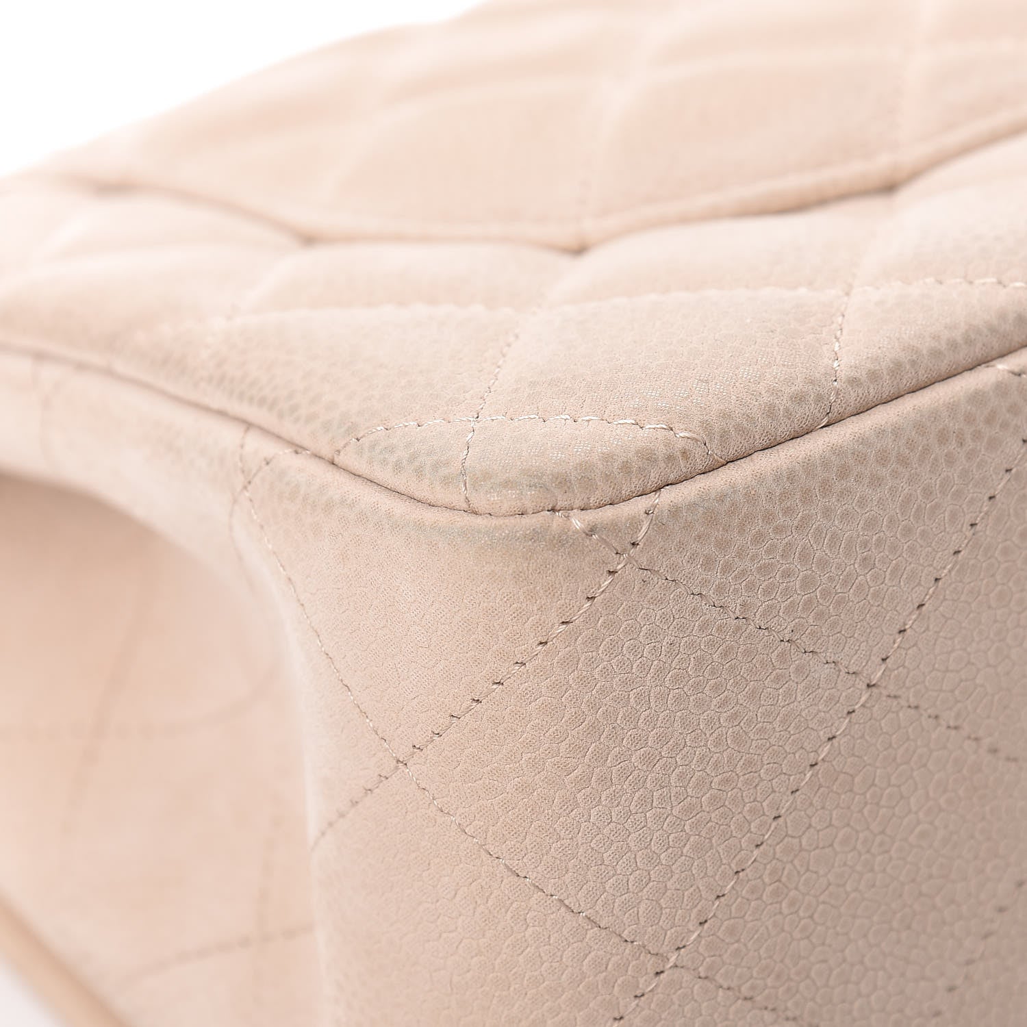 Chanel Iridescent Caviar Quilted Jumbo Double Flap Beige 11 of 14