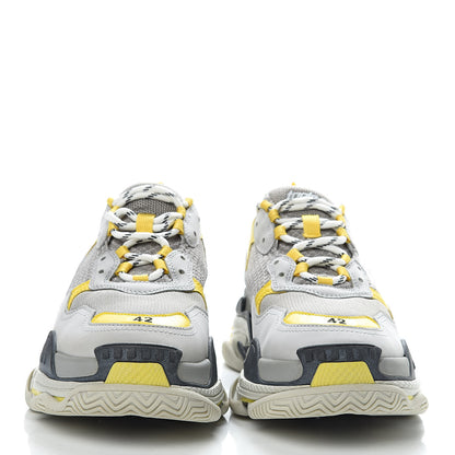 Balenciaga Fabric Mesh Mens Triple S Sneakers 38 Yellow Grey White 2 of 8