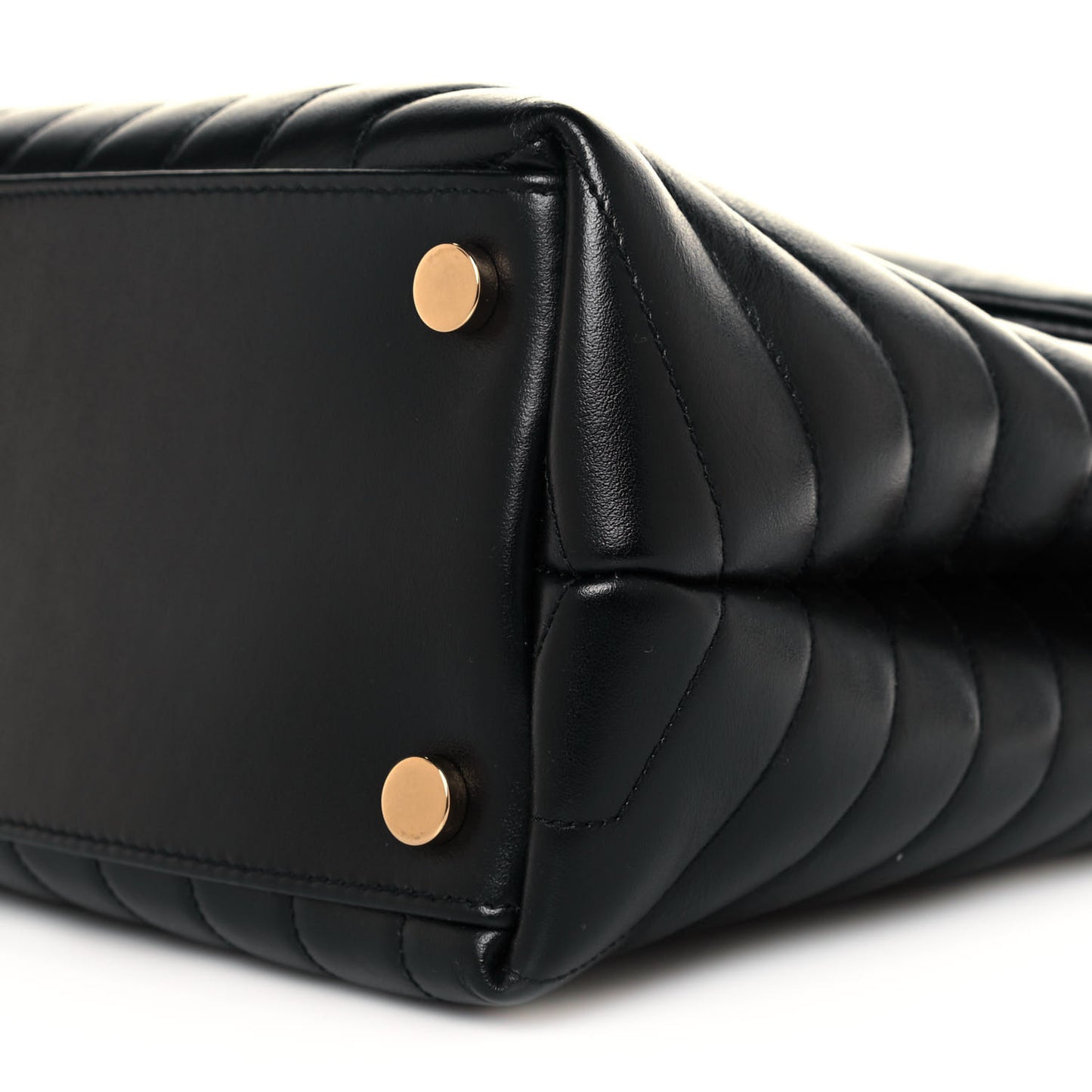 Calfskin Y Quilted Monogram Large Loulou Chain Satchel Black