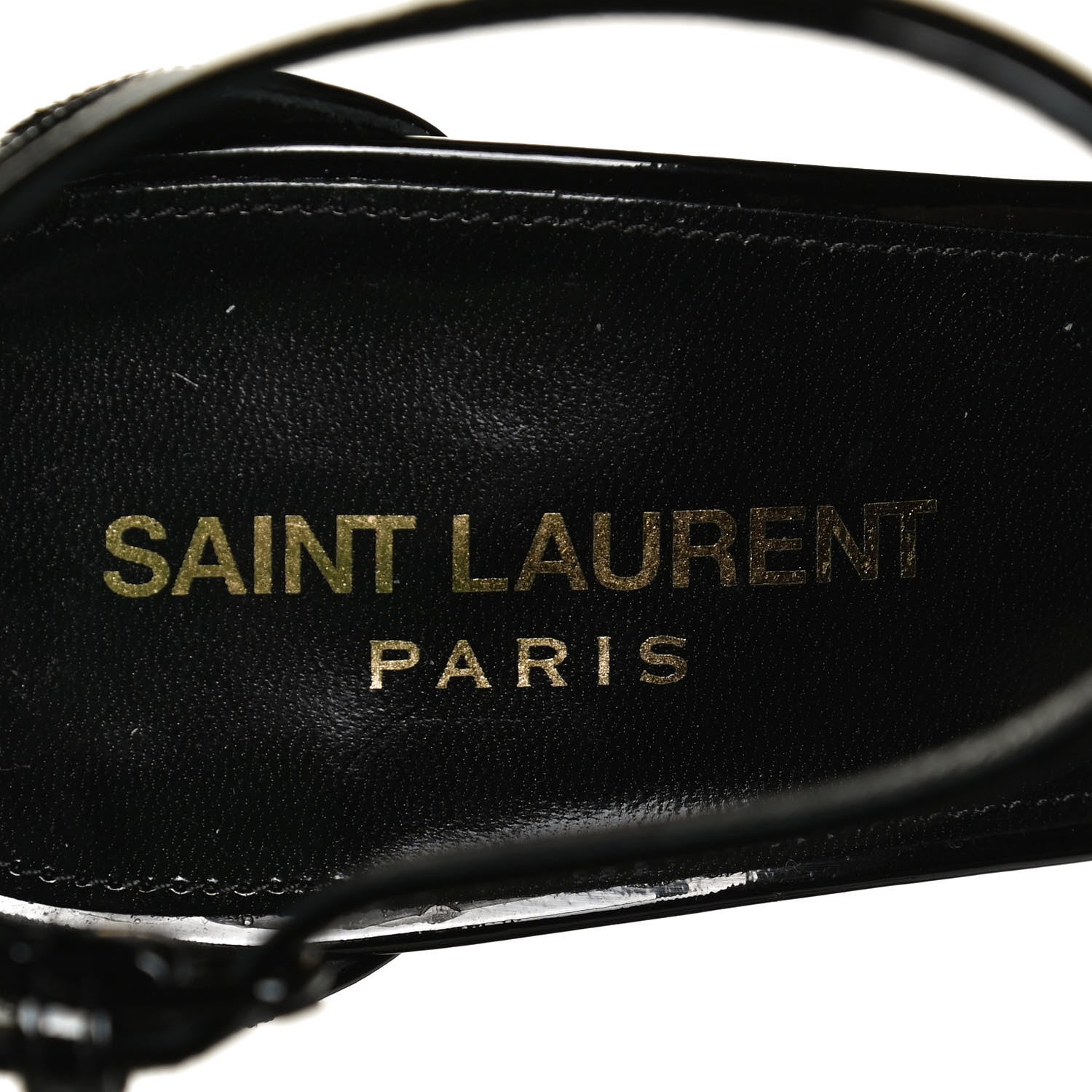 Saint Laurent Patent Calfskin Opyum 110 Sandals 39 Black 8 of 10