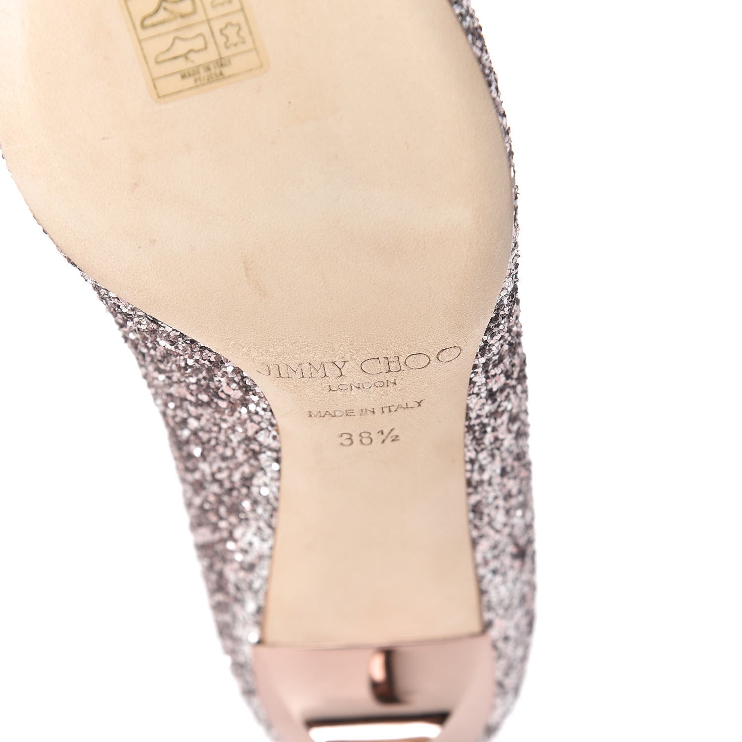 Jimmy Choo Glitter Pointy Toe Romy 60 Pumps 38.5 Tea Rose 9 of 10