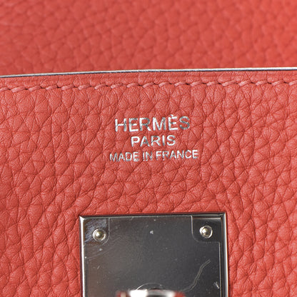Hermes Taurillon Clemence Birkin 30 Rouge Pivoine 22 of 33
