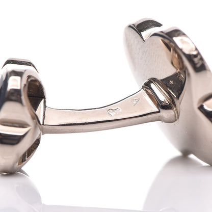 Van Cleef & Arpels 18K White Gold Mother of Pearl Pure Alhambra Cufflinks 4 of 4