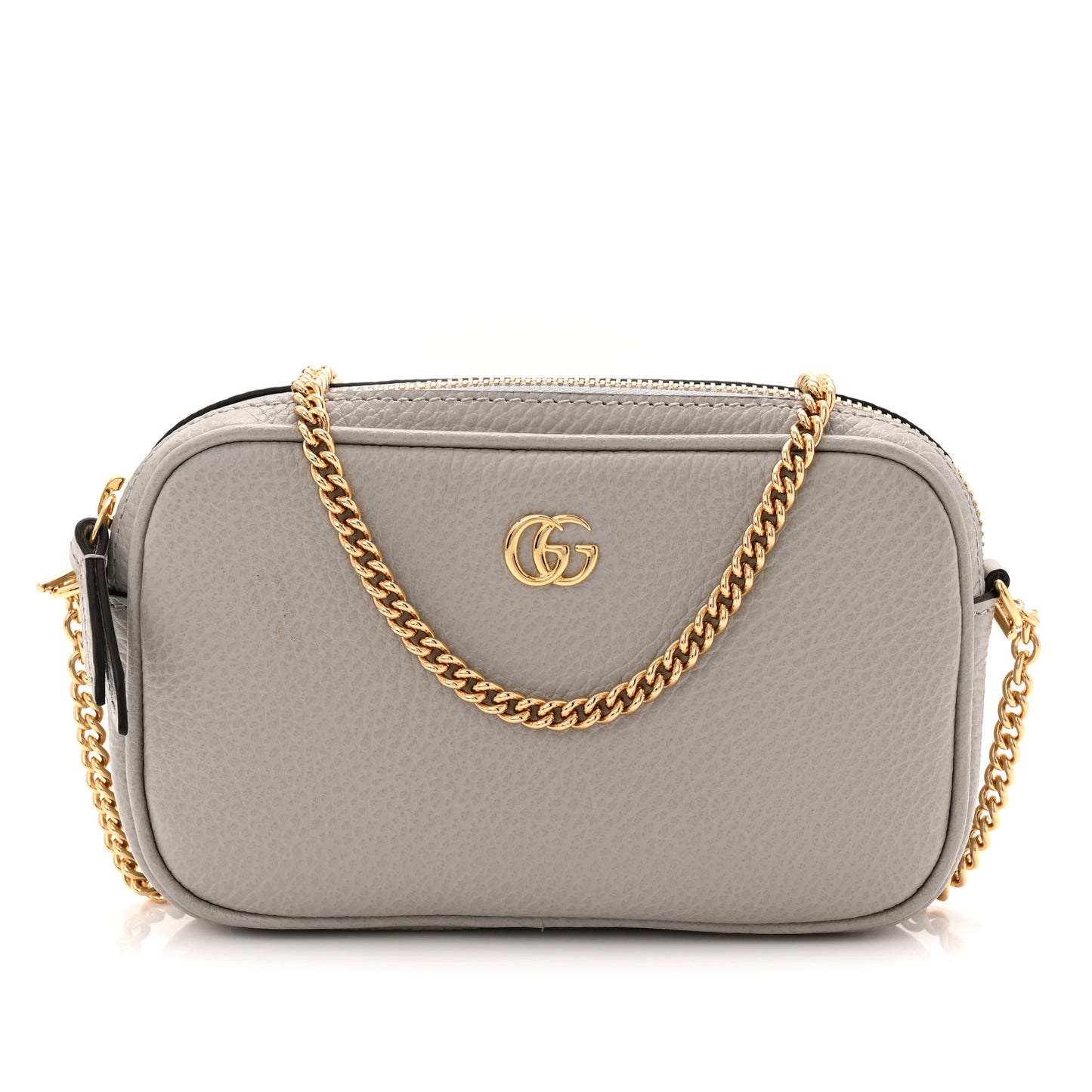 Dollar Calfskin Super Mini GG Marmont Chain Shoulder Bag Deep Grey