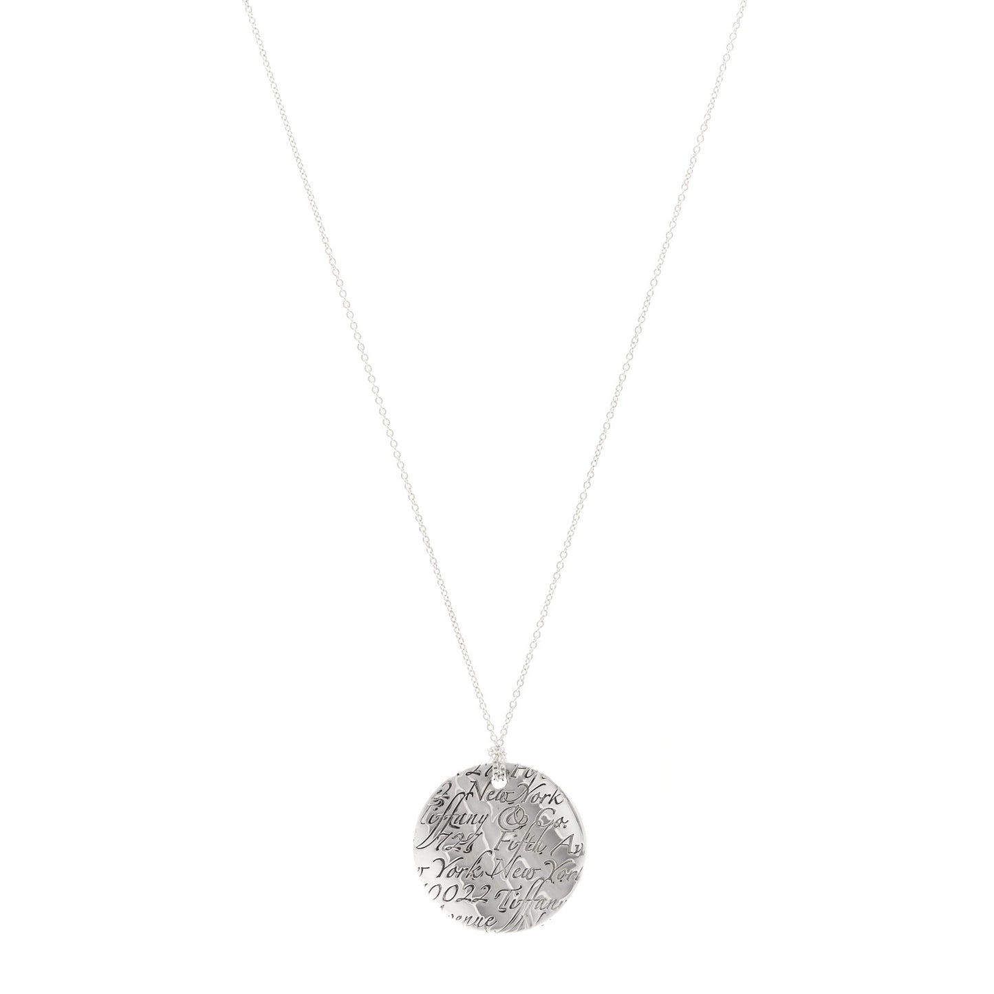 Sterling Silver Notes Round Pendant Necklace