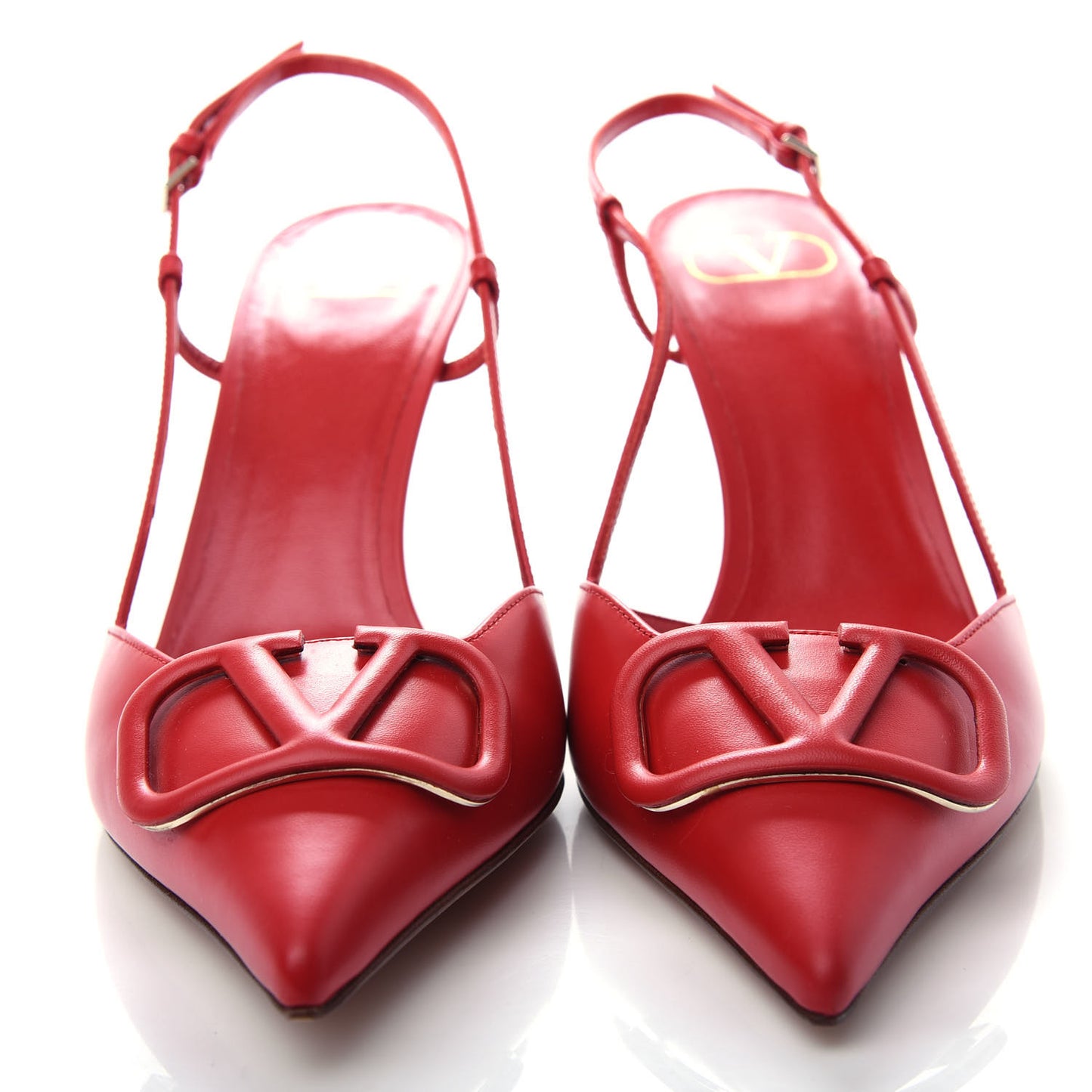 Calfskin Tonal Vlogo Slingback 80mm Pumps 41 Rouge Pur