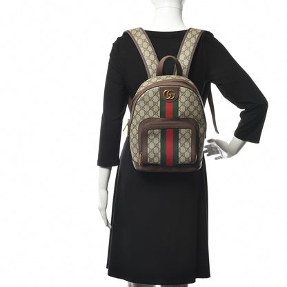 Gucci GG Supreme Monogram Calfskin Web Small Ophidia Day Backpack Beige Ebony New Acero 2 of 13
