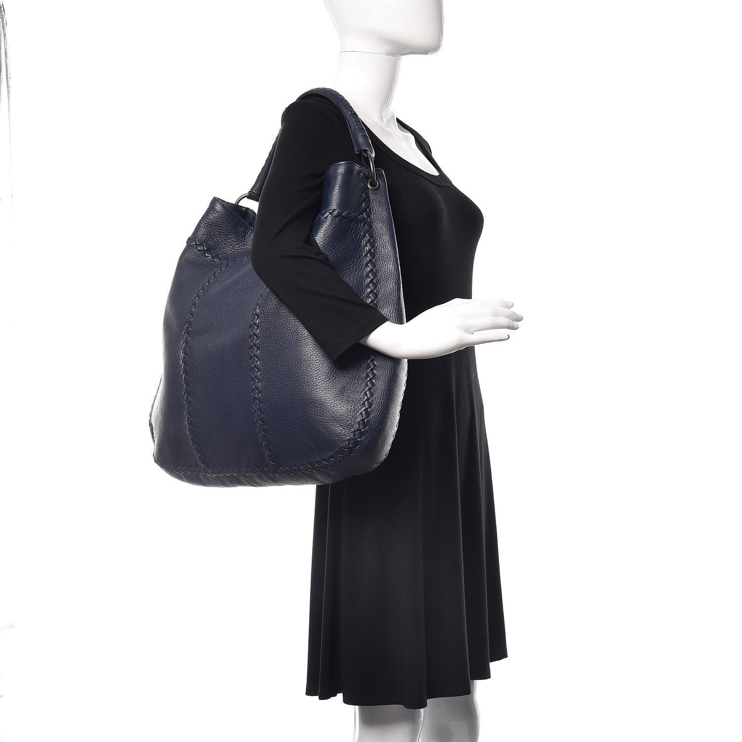 Bottega Veneta Washed Cervo Deerskin Large Hobo China Blue 2 of 9