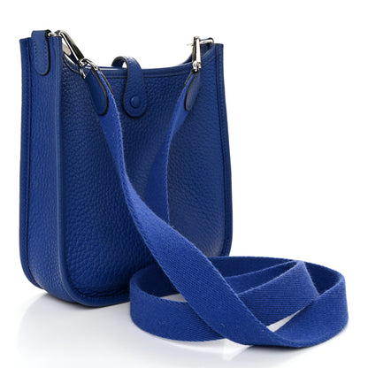 Hermes Taurillon Clemence Evelyne TPM Bleu Royal 3 of 12