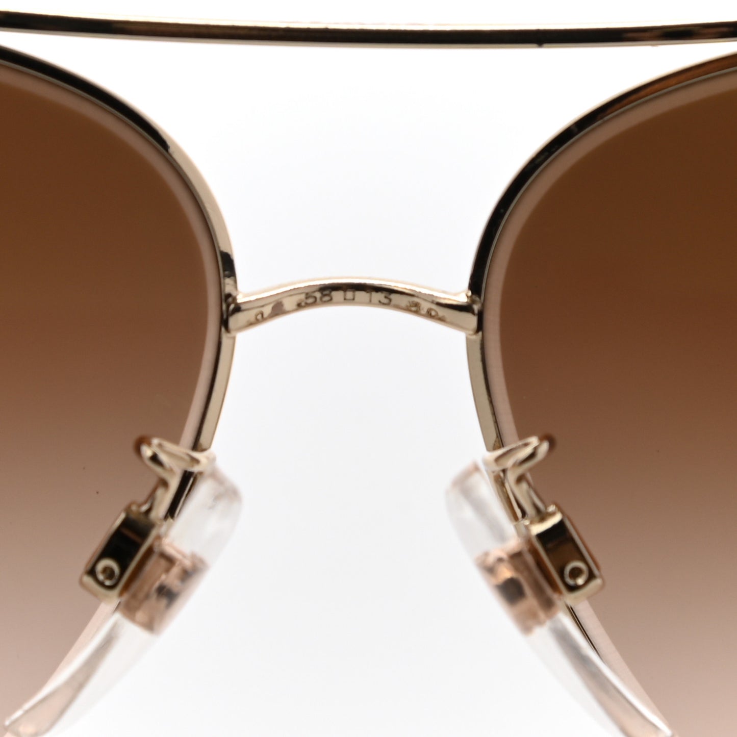 Lambskin Quilted CC Aviator Sunglasses 4195-Q Brown Gold