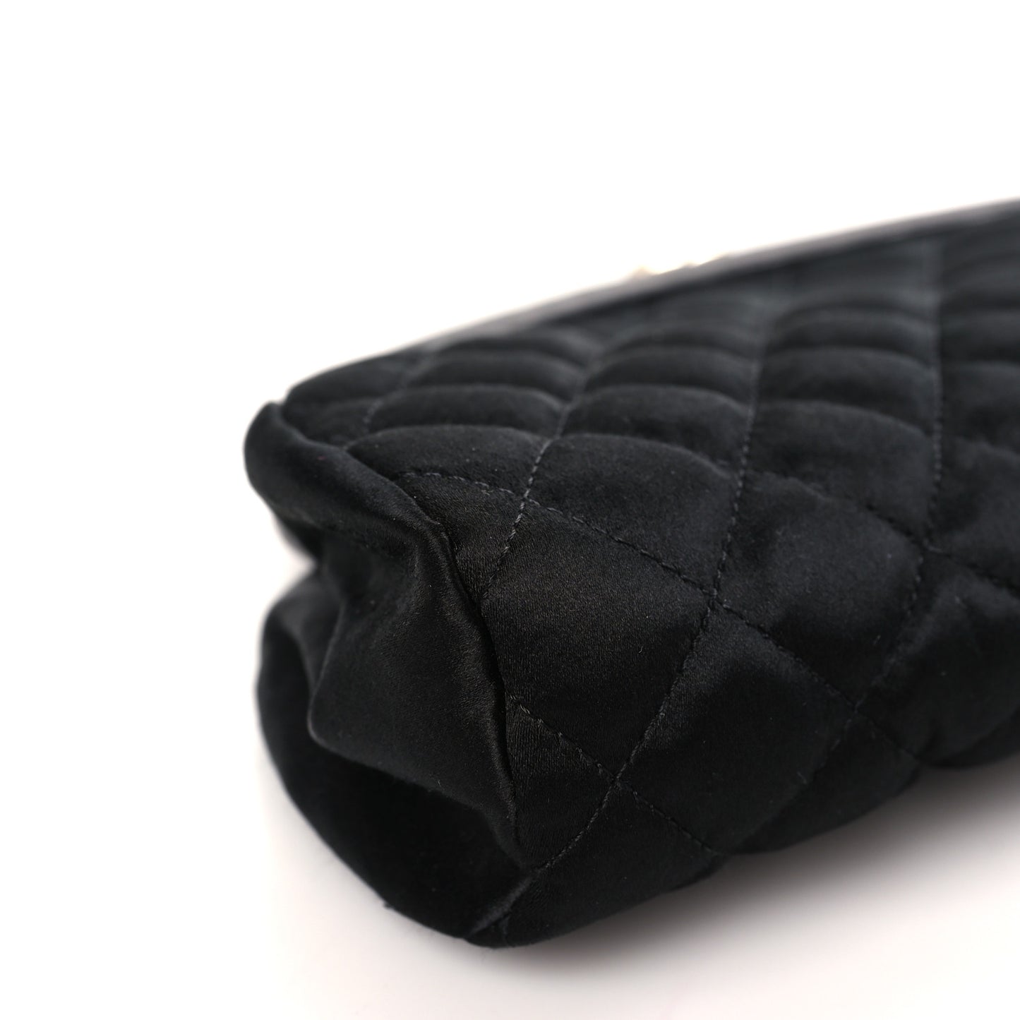 Satin Quilted Timeless Clutch Black