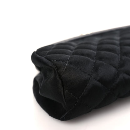 Chanel Satin Quilted Timeless Clutch Black 8 of 11