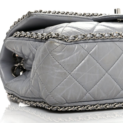Chanel Crumpled Calfskin Medium Chain All Over Flap Grey 8 of 16