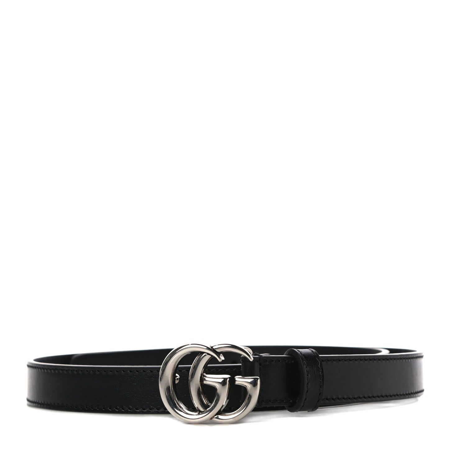 Plutone Calfskin Palladium Double G 20mm Belt 80 32 Black