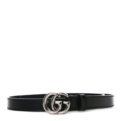 Gucci Plutone Calfskin Palladium Double G 20mm Belt 80 32 Black 1 of 7