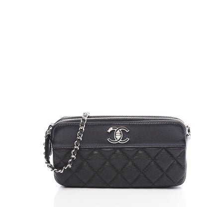Chanel Caviar Quilted Small Vintage Mademoiselle Clutch With Chain Black 1 of 13