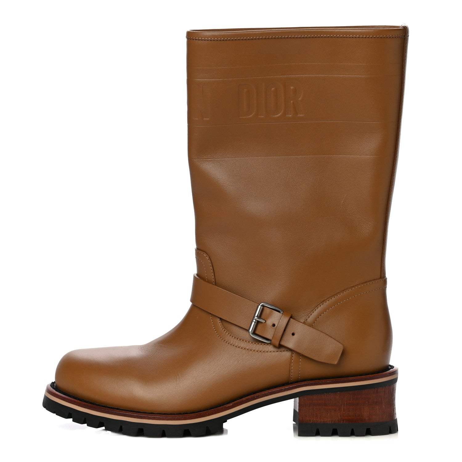 Christian Dior Calfskin Embossed Dior Quest 35mm Biker Boots 39 Natural 1 of 20