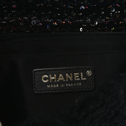 Chanel Shearling Sequin Tweed Quilted Single Flap Black 5 of 10
