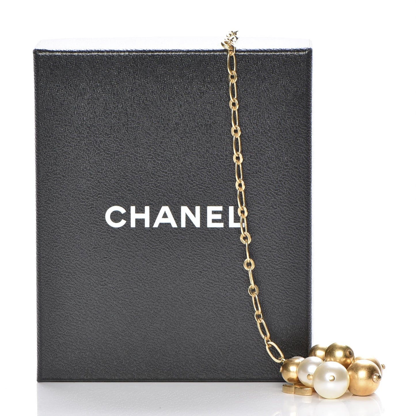 Pearl Cluster CC Pendant Necklace Gold