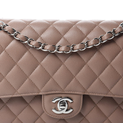 Chanel Caviar Quilted Medium Double Flap Dark Beige 12 of 13