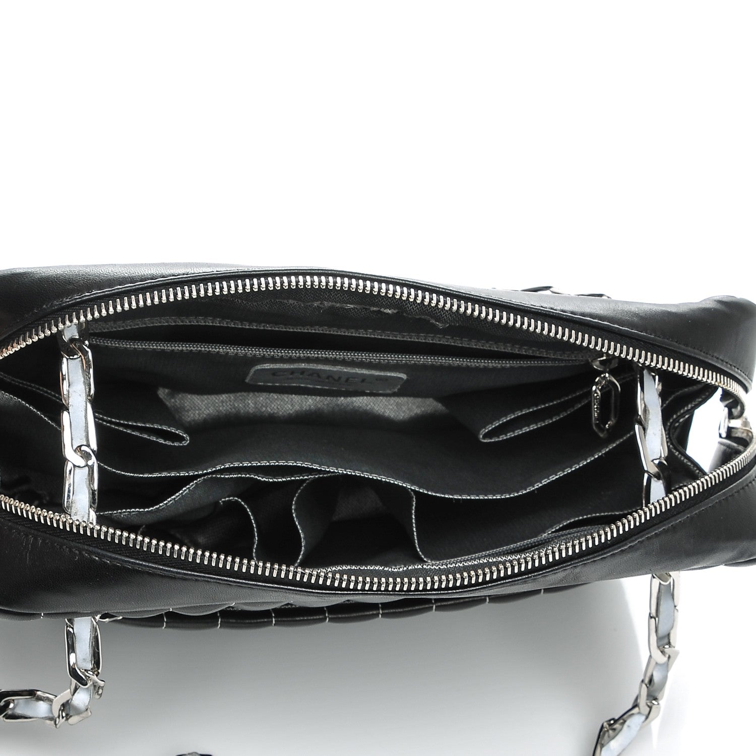 Chanel Lambskin Vertical Quilted Mademoiselle Small Camera Case Black 6 of 14