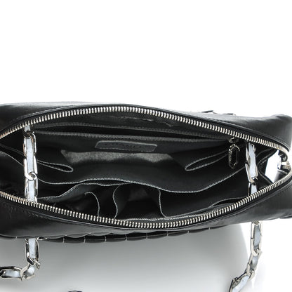 Chanel Lambskin Vertical Quilted Mademoiselle Small Camera Case Black 6 of 14