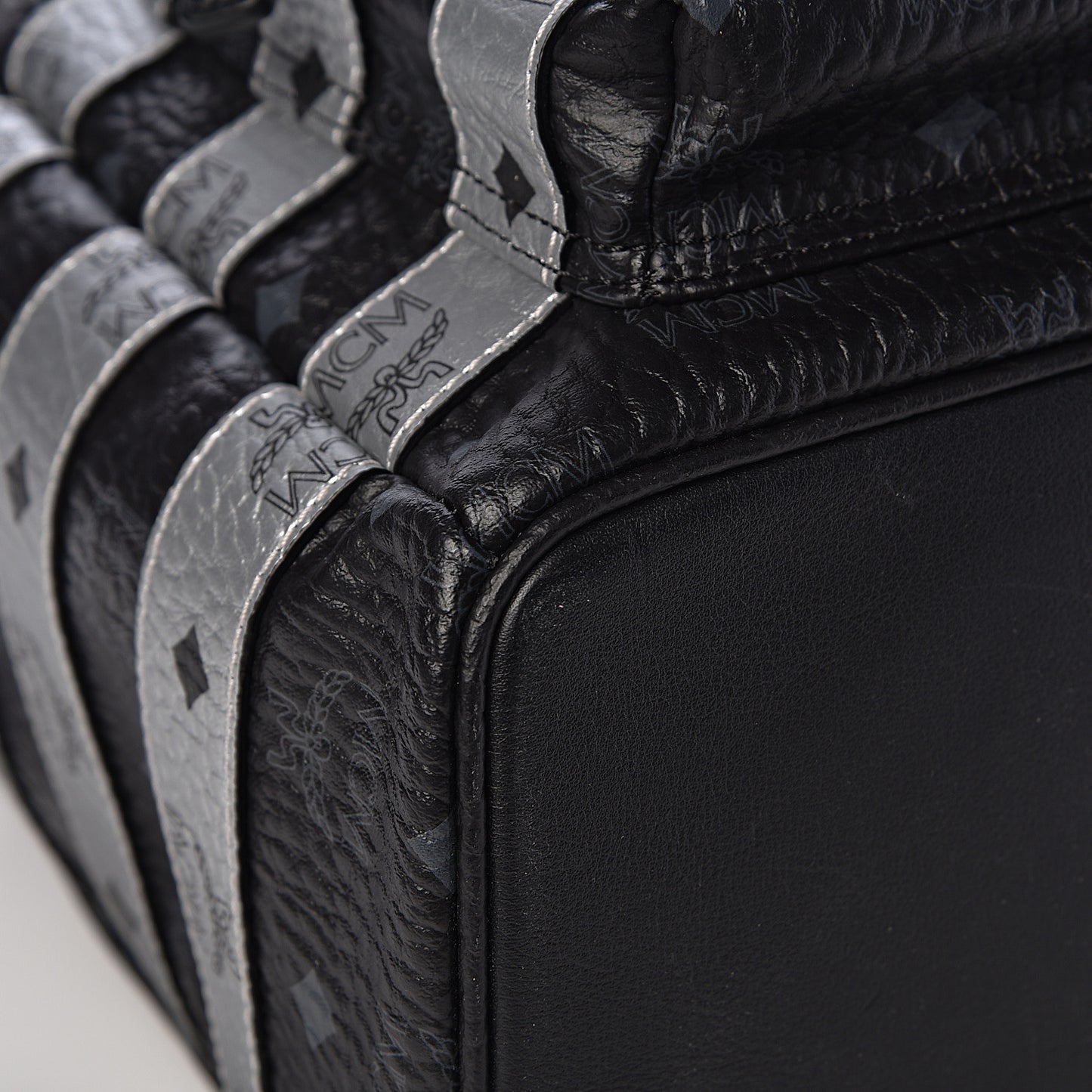 Metallic Visetos Striped Medium Stark Backpack Silver Black