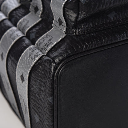 MCM Metallic Visetos Striped Medium Stark Backpack Silver Black 9 of 17