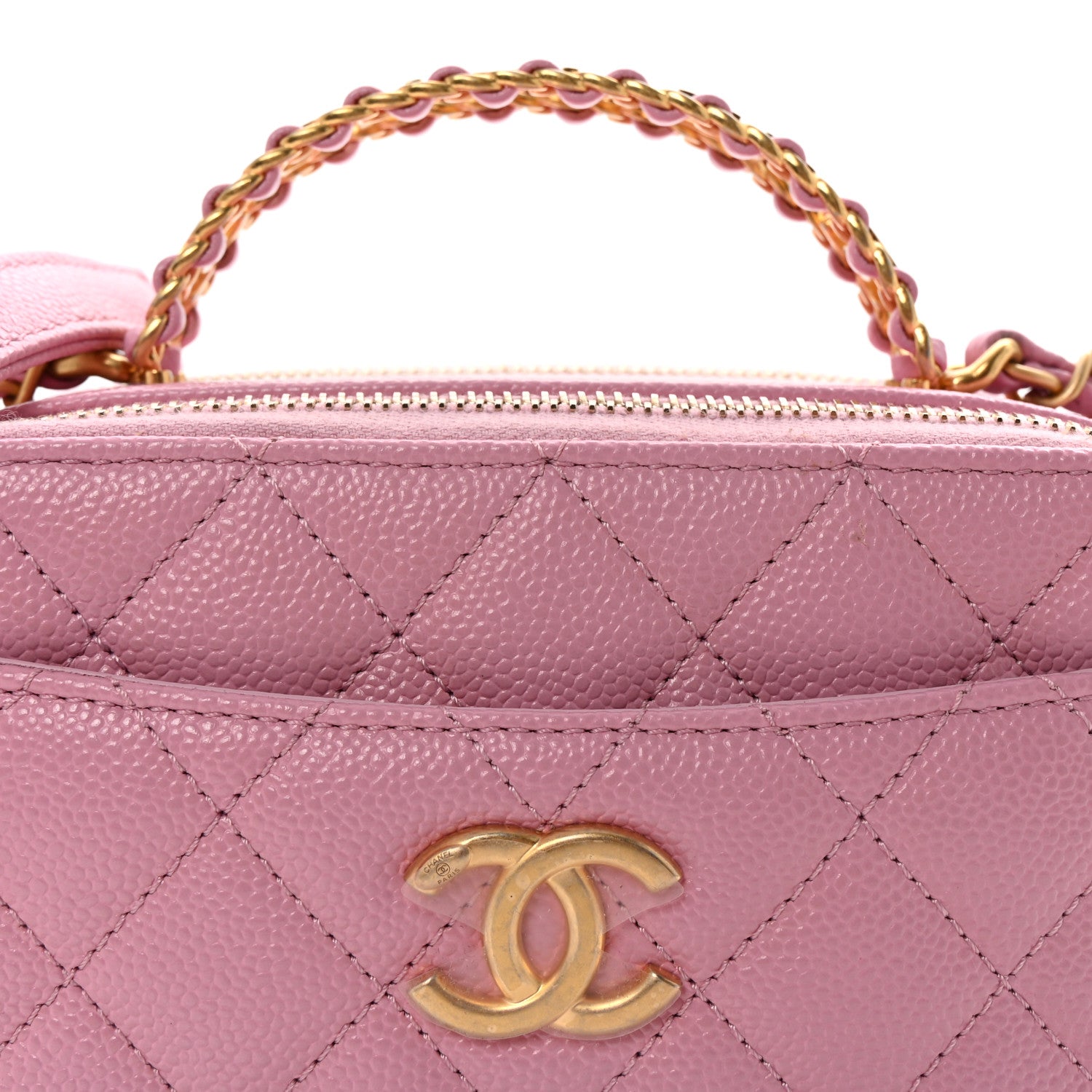 Chanel Caviar Quilted Pick Me Up Mini Vanity Case Pink 8 of 10