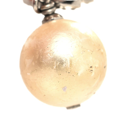 Chanel Crystal Pearl CC Drop Earrings Silver Pearly White 5 of 5