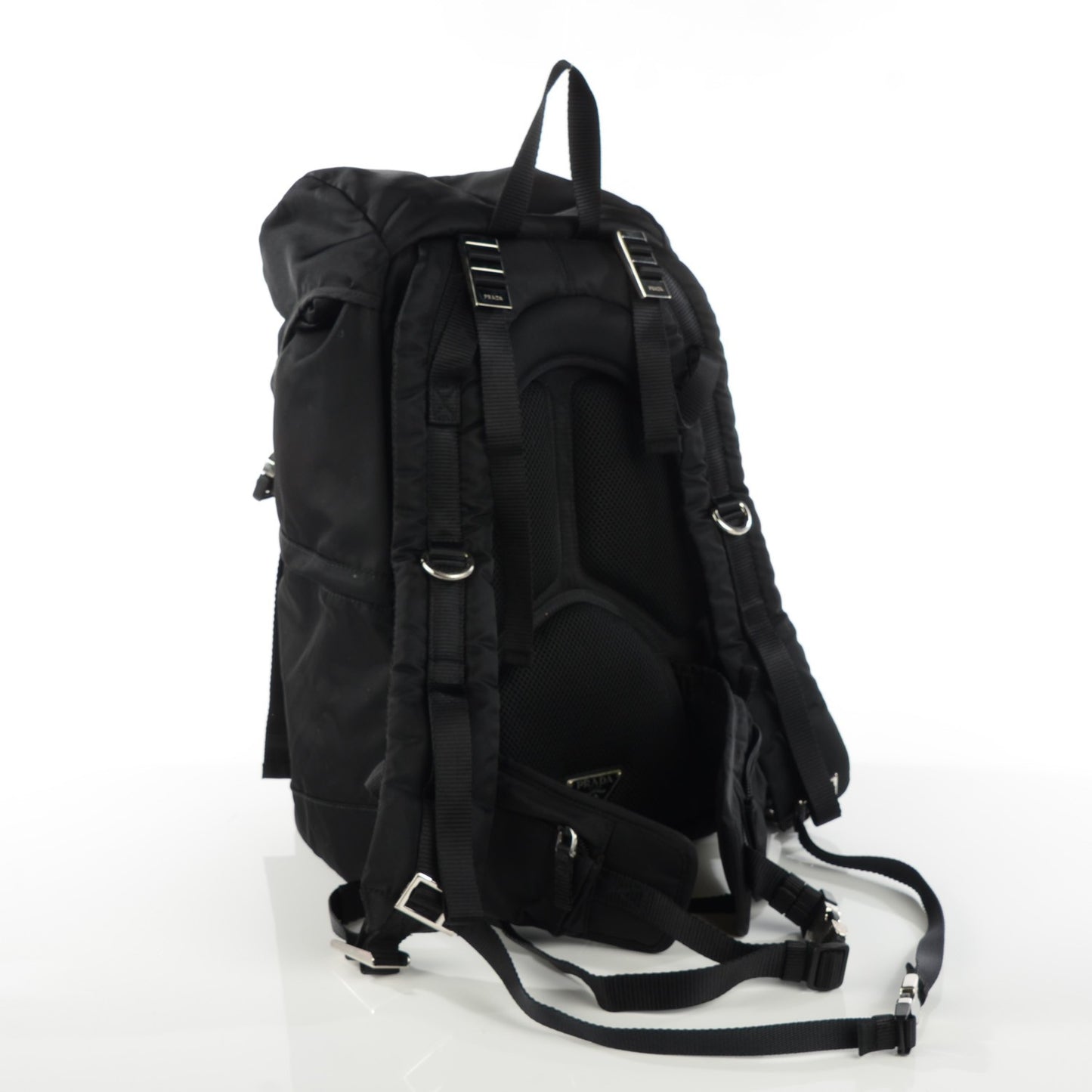 Tessuto Nylon Double Buckle Backpack Black