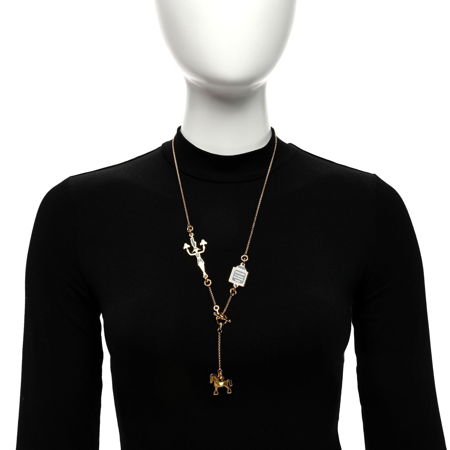 Metal Enamel Cheval Grand Parade Necklace Gold