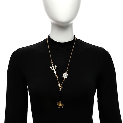 Hermes Metal Enamel Cheval Grand Parade Necklace Gold 2 of 5