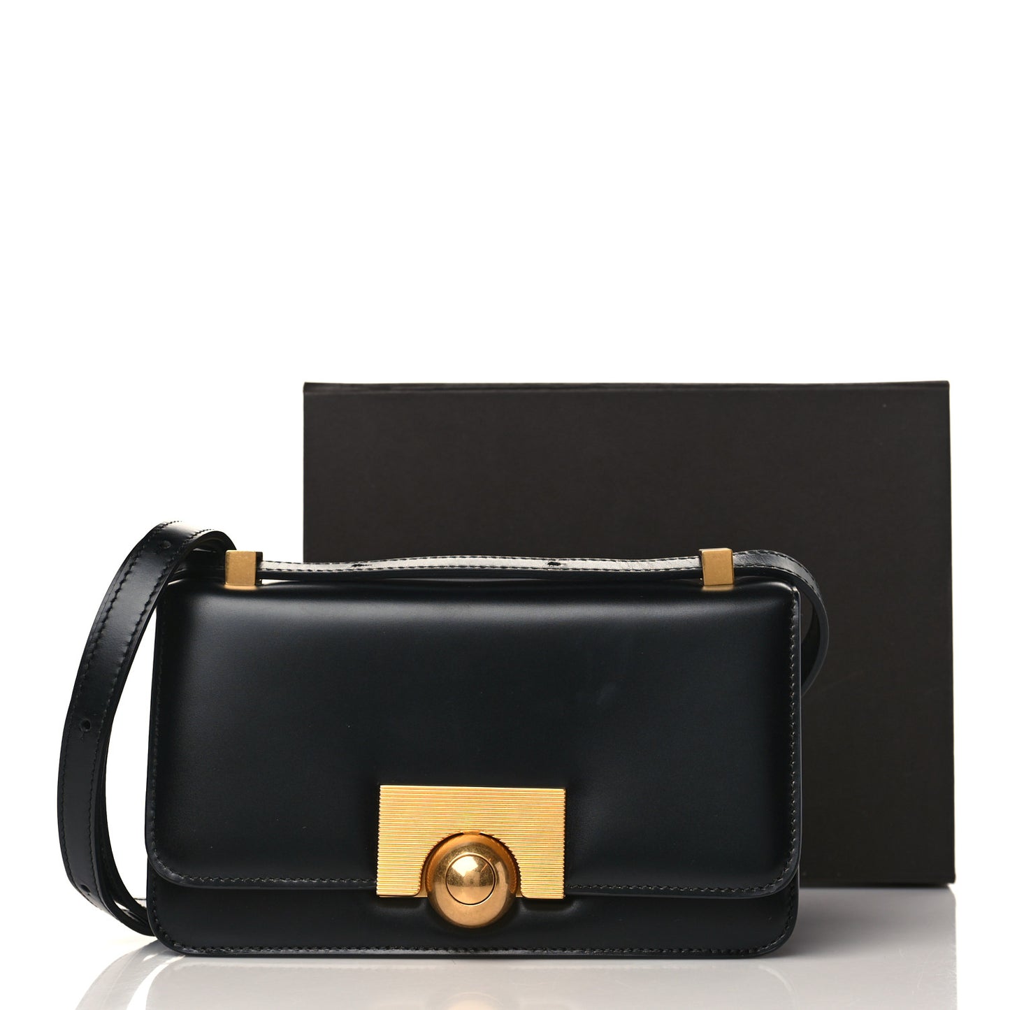Calfskin Stamped Classic BV Bag Black