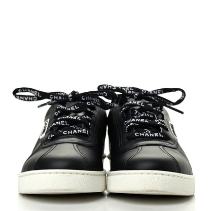 Chanel Calfskin CC Womens Sneakers 38 Black 2 of 4