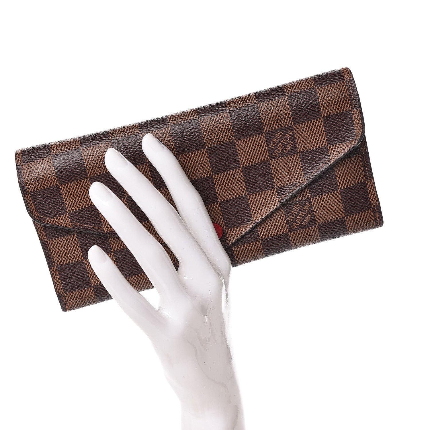 Louis Vuitton Damier Ebene Josephine Wallet Red 2 of 17