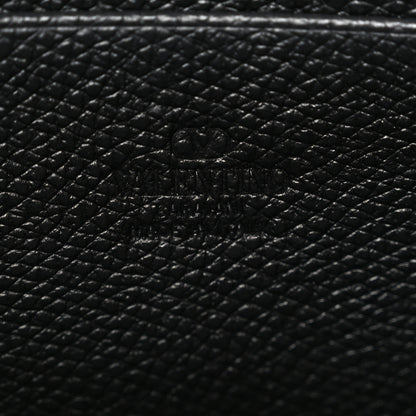 Valentino Garavani Grainy Calfskin Vlogo Medium Flat Pouch Black 6 of 7