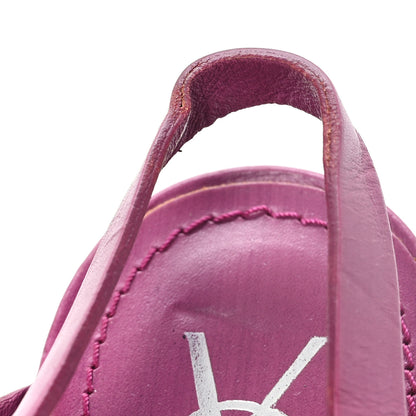 Saint Laurent Calfskin Tribute 105 Platform Sandals 41 Fuchsia 10 of 10