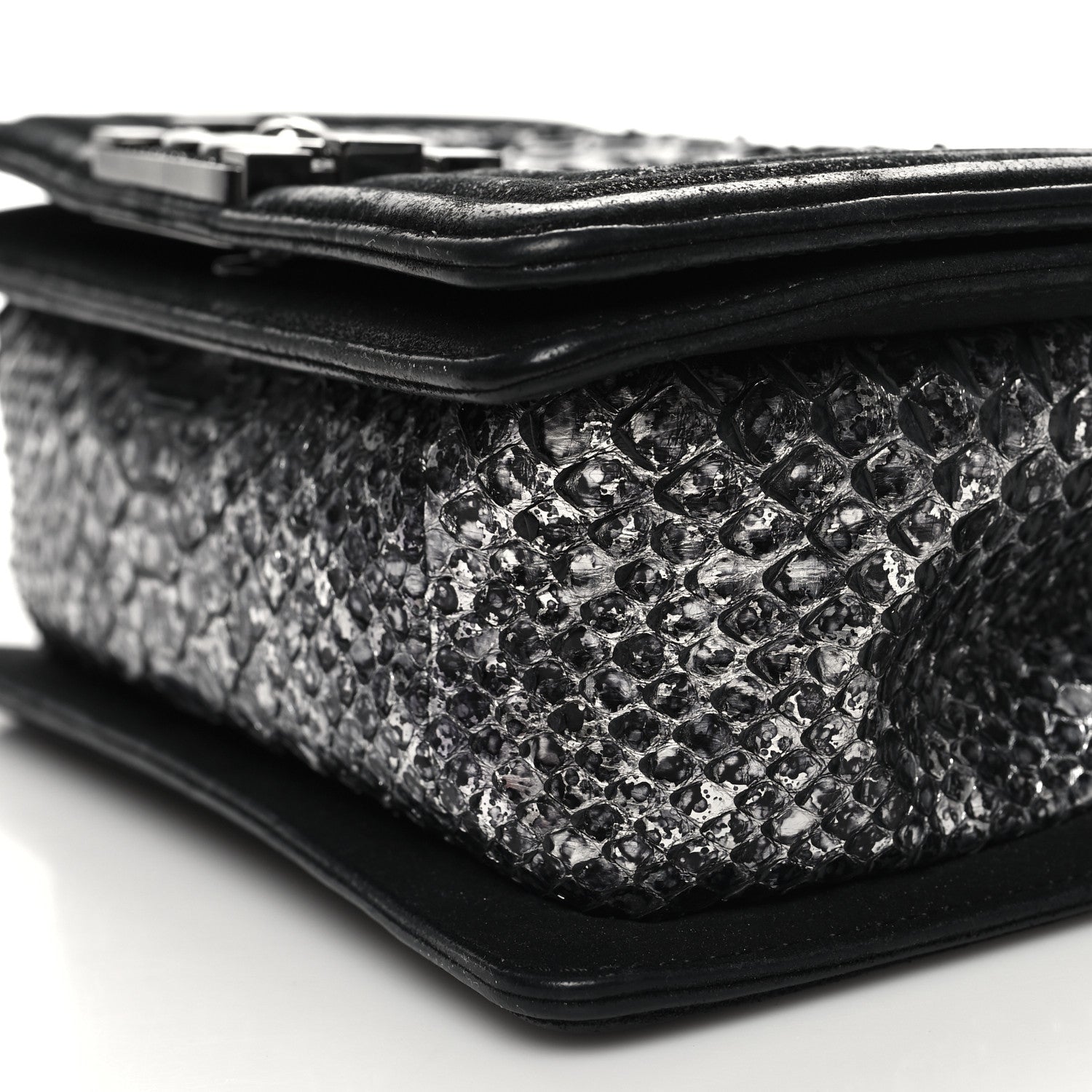Chanel Snakeskin Calfskin Small Boy Flap Black Black 10 of 11