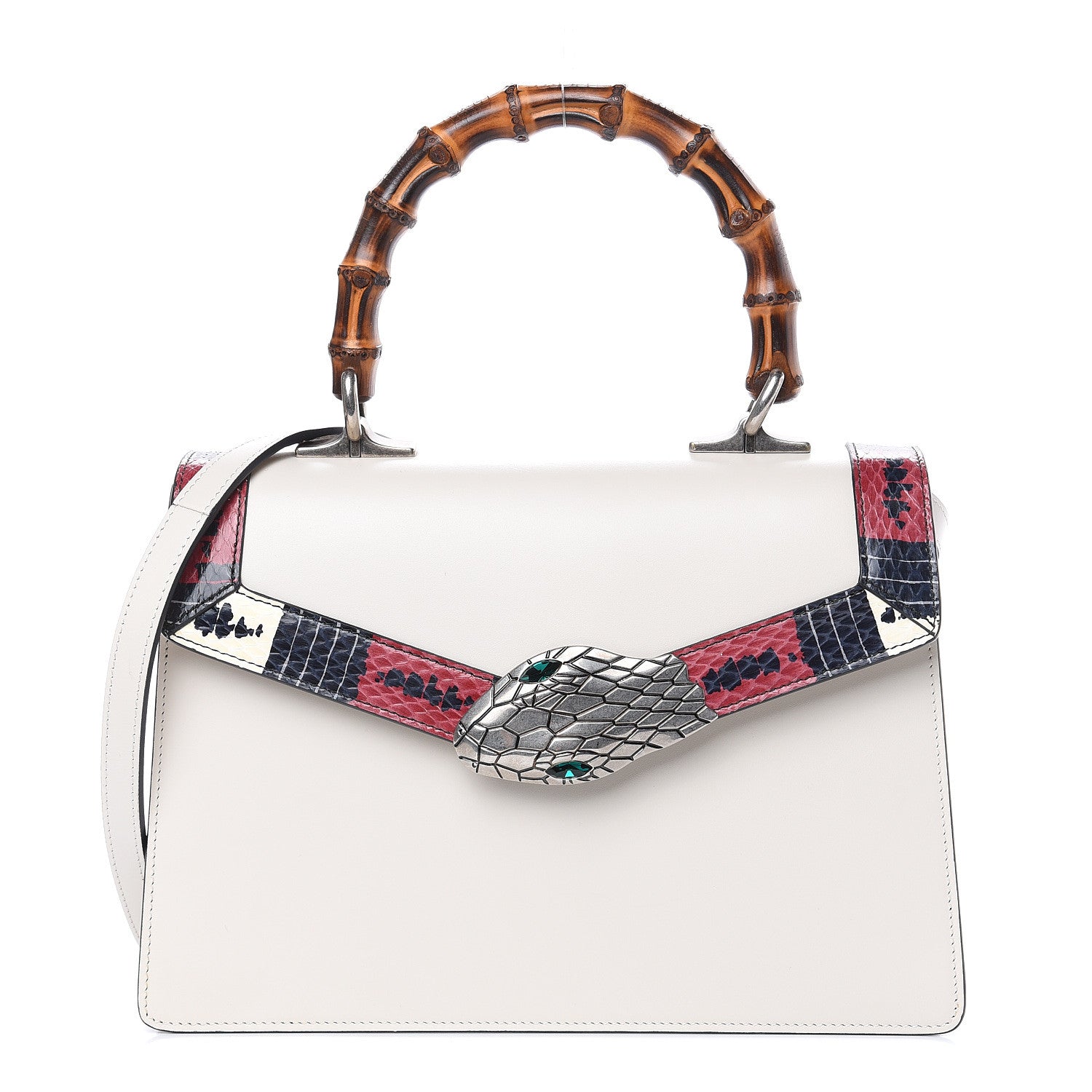 Gucci Calfskin Snakeskin Small Lilith Top Handle Bag White 2 of 10