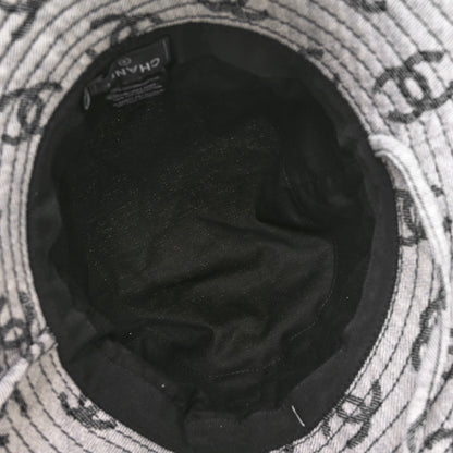 Chanel Denim CC Bucket Hat S White Black 7 of 10
