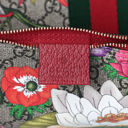 Gucci GG Supreme Monogram Flora Web Large Ophidia Tote Red 9 of 14
