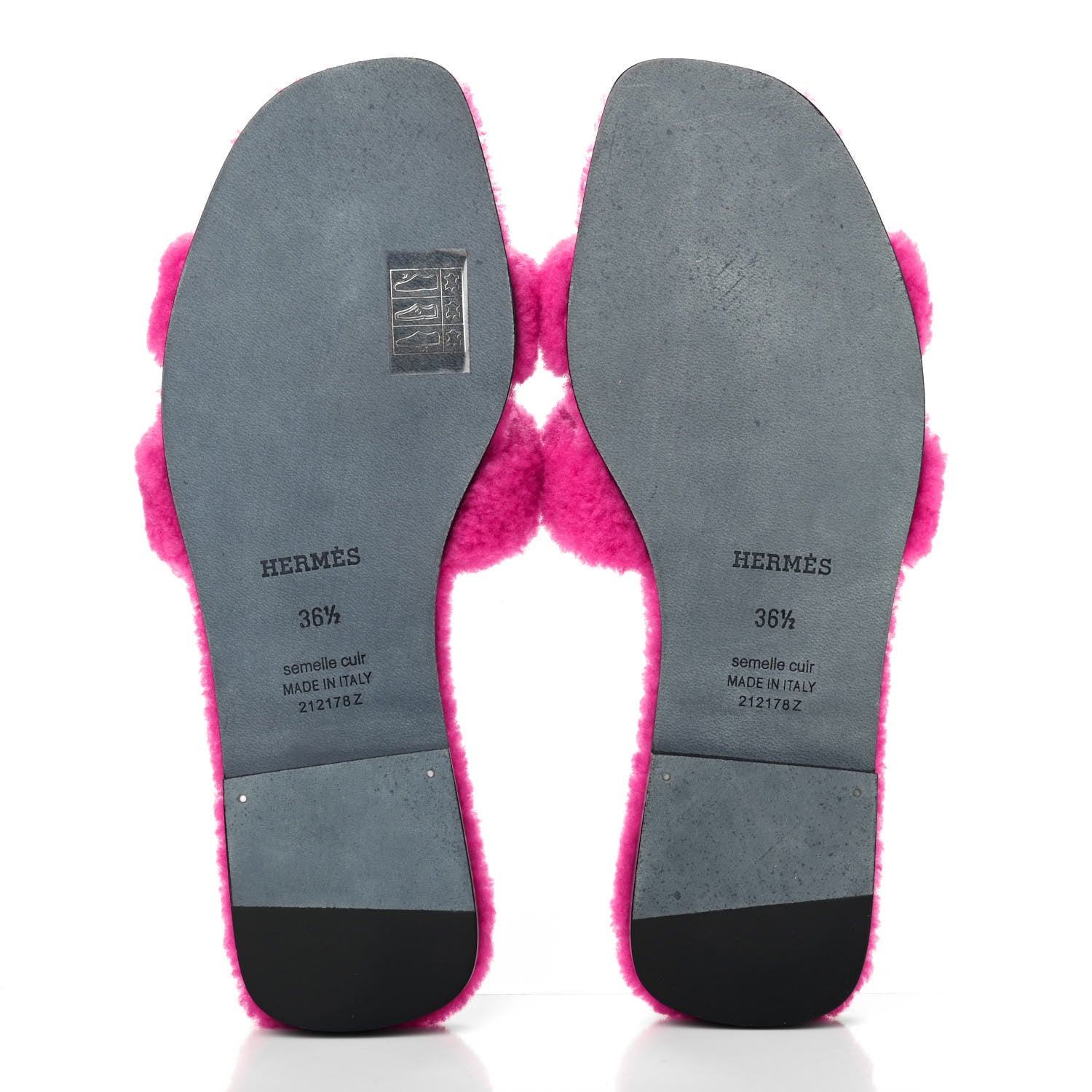 Hermes Woolskin Oran Sandals 36.5 Rose Fuchsia 4 of 4