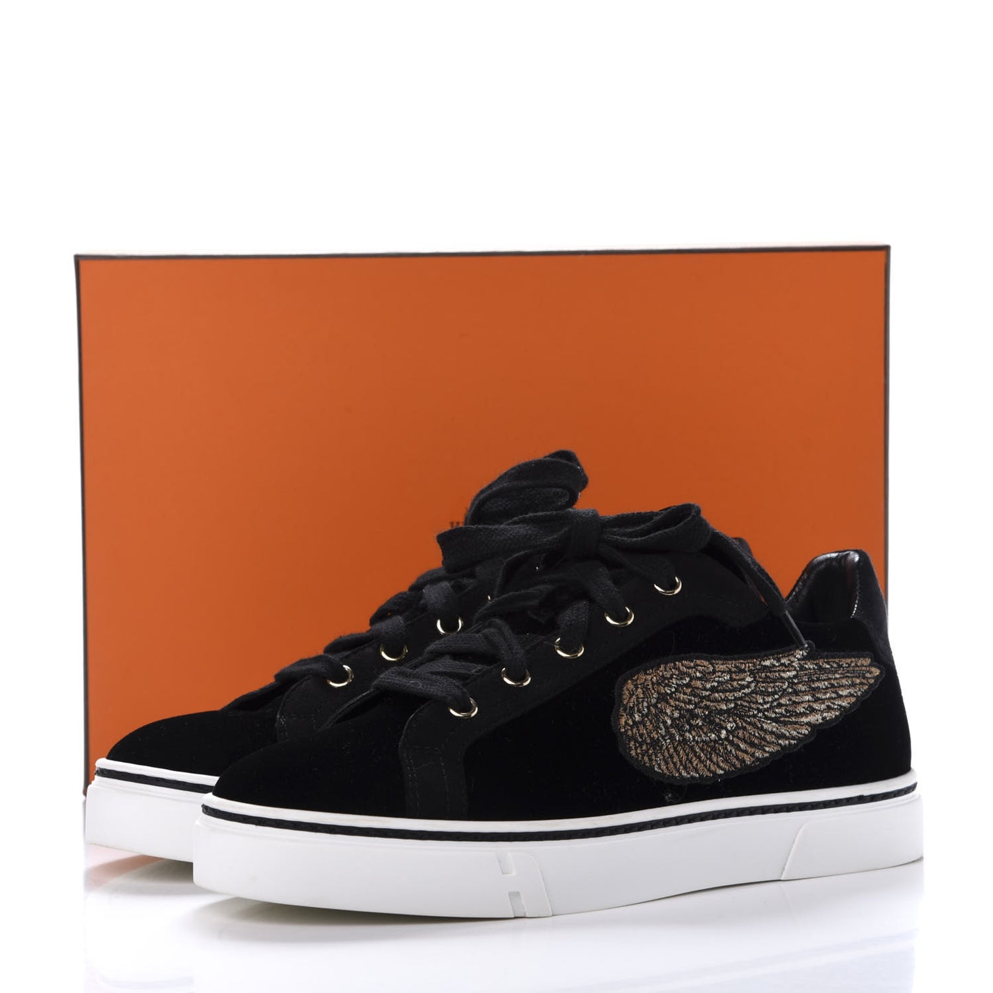 Velvet Womens Wing Sneakers 37 Black