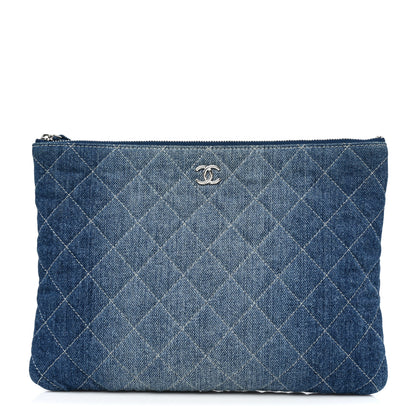 Chanel Denim Pocket Medium Cosmetic Case Blue 1 of 8