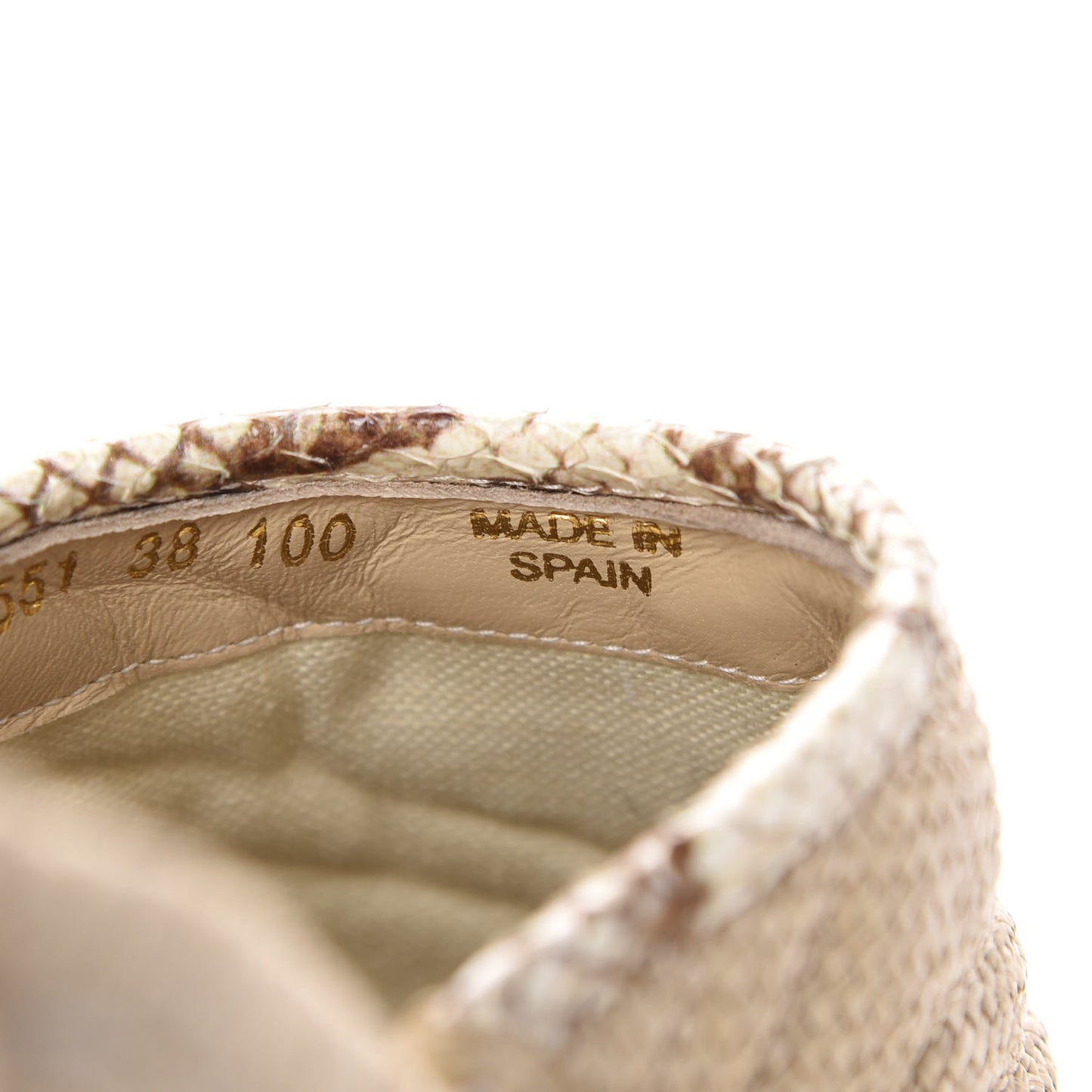 Straw Elaphe Matelasse GG Marmont Espadrille Slippers 38 Natural Cream Brown