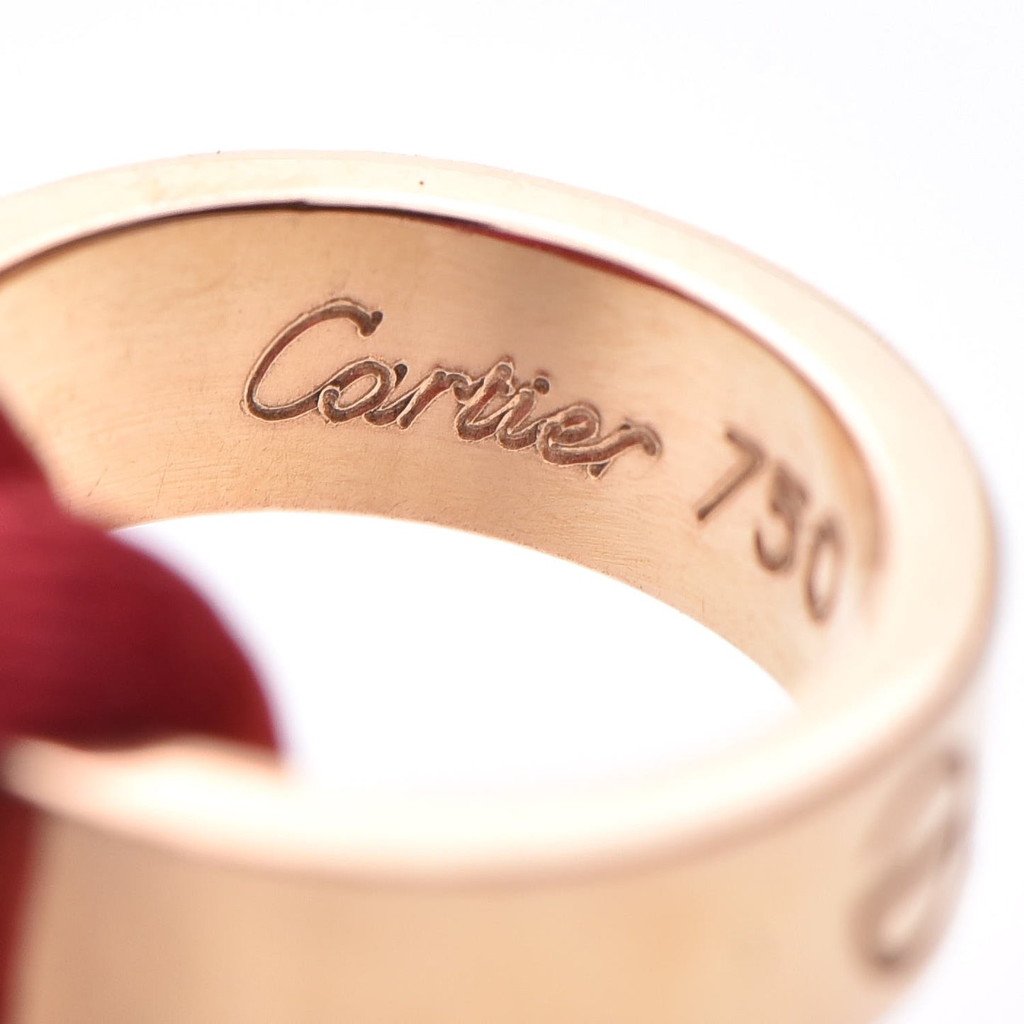 18K Pink Gold LOVE Adjustable Cord Bracelet Red
