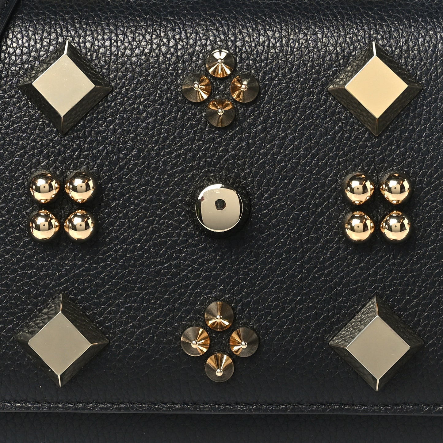 Calfskin Spikes Paloma Wallet On Chain Black