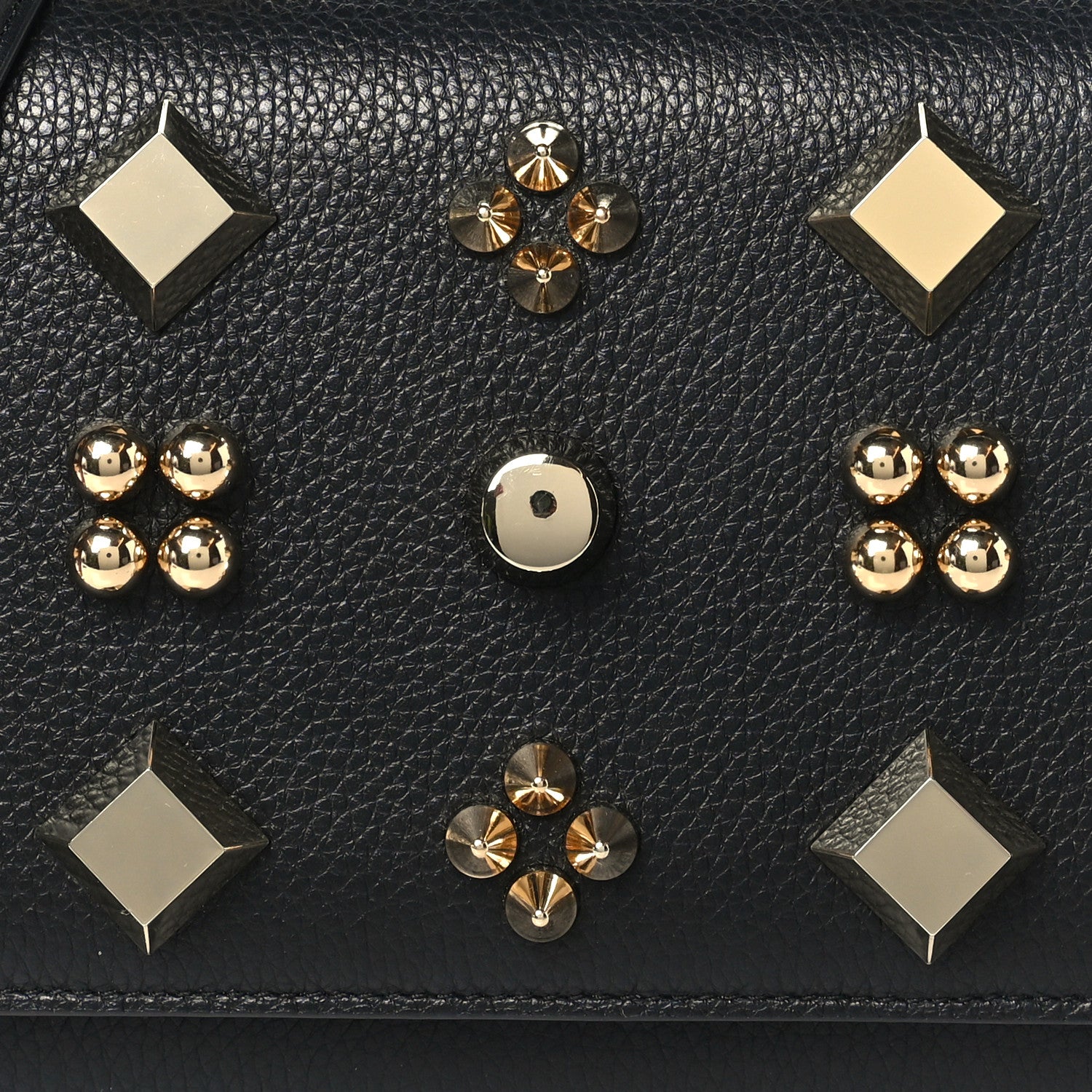 Christian Louboutin Calfskin Spikes Paloma Wallet On Chain Black 7 of 9